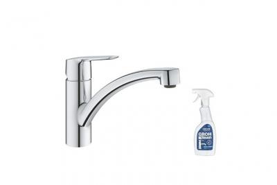 Mitigeur cuisine monocommande Start Bec bas chrome avec nettoyant GrohClean