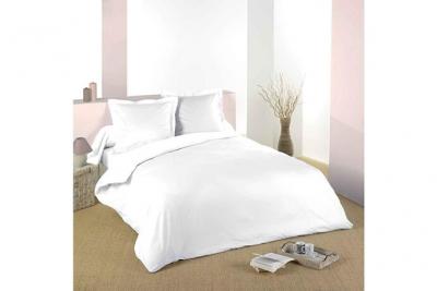 Housse de couette blanc uni Taille 260x240cm Coloris Blanc