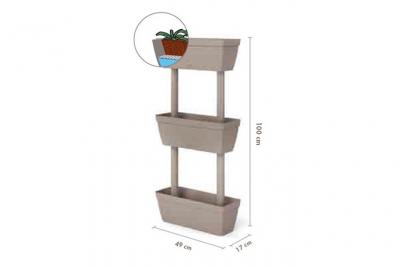 Jardini&egrave;re verticale 3 bacs en kit gain d'espace veg.050.r3.to