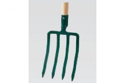 Fourche &agrave; b&ecirc;cher 4 dents LEBORGNE 30 cm manche b&eacute;quille bois