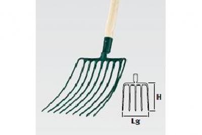 Leborgne 424350 Fourche &agrave; cailloux douille 9 dents 26 cm sans manche
