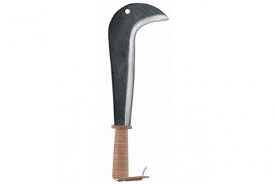Leborgne Serpe italienne - 26 cm - manche bois rev&ecirc;tement cuir