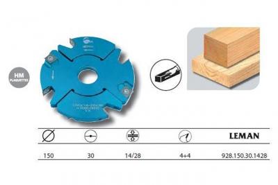 Leman - Porte-outils ajustable feuillure et tenon 150x30x14/28 z4+4 - 928.150.30.1428