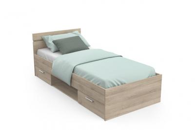 Lit enfant coloris ch&ecirc;ne kronberg - longueur 94 x profondeur 204 x hauteur 74 cm