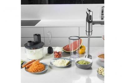 Mixeur plongeant xl 1000w avec 7 accessoires gris noir