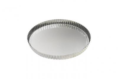 Tourti&egrave;re Ronde Cannel&eacute;e - Fer Blanc - Fond Fixe - &Oslash;280/270 Mm H25 Mm