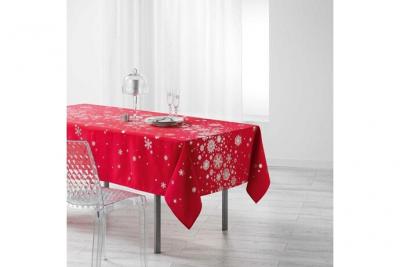 Nappe rectangle 150 x 300 cm polyester imprime argent constellation Rouge