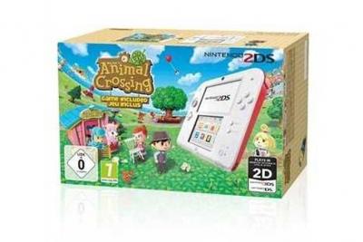 Console Nintendo 2DS Blanc + rouge + Animal Crossing