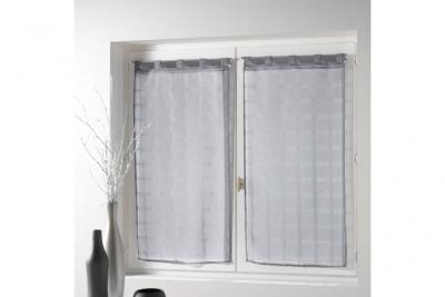 Paire voilages 2 x candide - gris / 2 x 60 x 160