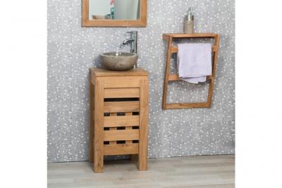 Wanda Collection Petit Meuble salle de bain WC ZEN en teck 40cm