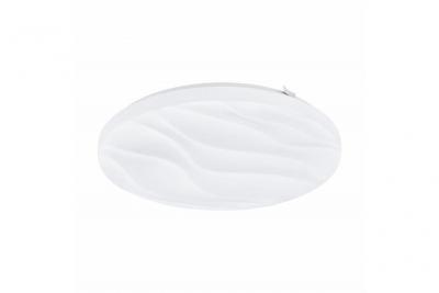 Benariba plafonnier led en verre &agrave; motifs blanc