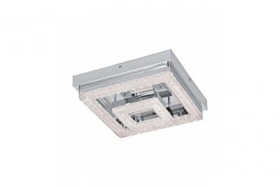Eglo Fradelo - Plafonnier Led Carr&eacute; Int&eacute;gr&eacute; Chrome, Cristal