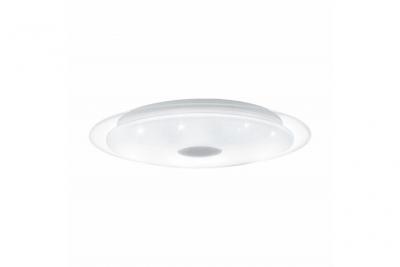Lanciano plafonnier led d&eacute;coratif encastr&eacute; blanc, transparent cct, t&eacute;l&eacute;commande incluse