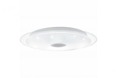 Eglo - plafond led lanciano 1 cristaux blancs transparents et blanc, chrome &Oslash;56cm h: 8cm
