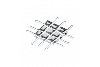 Plafonnier LASANA 1 chrome abat jour blanc hauteur 6,5 Cm