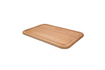 Planche &agrave; d&eacute;couper rectangle 45x30 cm en h&ecirc;tre avec rigole - Woodware - Marron - Bois 