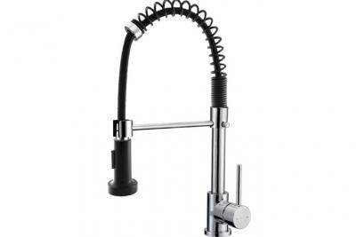Essebagno 9013819 Plimo mitigeur &eacute;vier &agrave; douchette chrom&eacute; noir