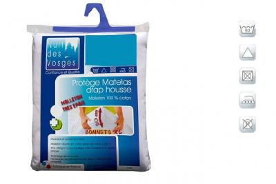 Prot&egrave;ge matelas absorbant coton 400 gr/m2 bonnets 30 cm achille 140x200