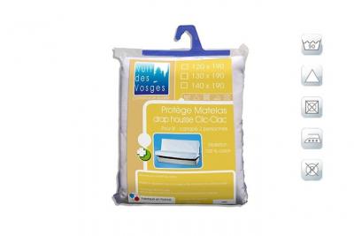 Prot&egrave;ge matelas clic-clac absorbant coton aubin 120x190