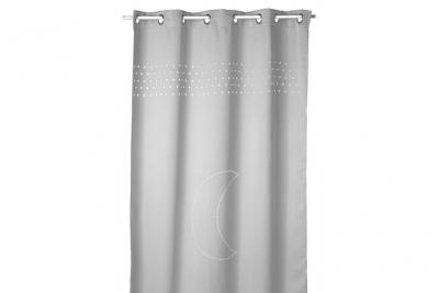 Rideau occultant Lune et Petites Etoiles Gris 140 x 260 cm Atmosphera