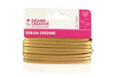 Ruban Su&eacute;dine Dor&eacute; - 4 mm x 4,5 m - Graine Cr&eacute;ative - couleur variant