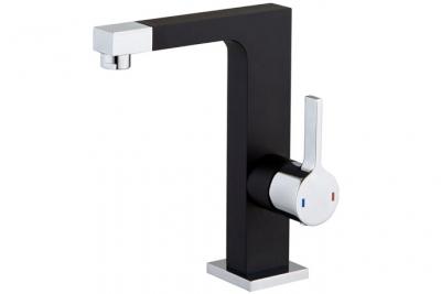 Short Mitigeur Lavabo, Noir et Chrom&eacute;