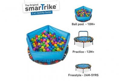 Smartrike 9200000 Trampoline 3 En 1 Pour Enfants - Couleur Bleue