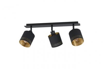 EGLO Plafonnier Esteperra, noir/dor&eacute;, &agrave; 3 lampes