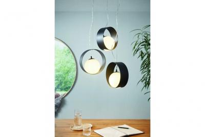 Camargo plafonnier suspendu 3 lampes cluster noir