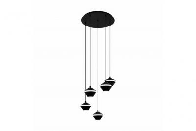 Perpigo plafonnier suspendu 5 lampes cluster noir