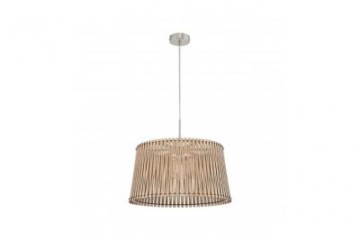 Suspension SENDERO 1 ampoule nickel satin&eacute; Diam&egrave;tre 45 Cm abat jour &eacute;rable