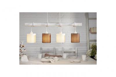 Townshend plafonnier suspendu barre droite 4 lampes blanc patin&eacute;