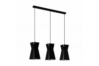 Valecrosia Plafonnier Suspendu &Agrave; 3 Lampes &Agrave; Barre Droite Noir, Blanc