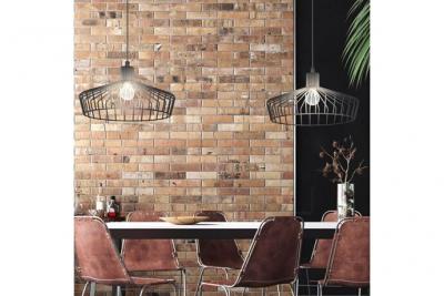 Winkworth plafonnier suspendu &agrave; 2 lampes, barre droite, noir