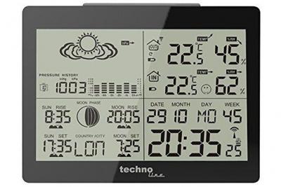 Technoline Ws 6760 Station M&eacute;t&eacute;o Avec Horloge Noir