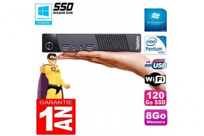 Lenovo M73 USFF Tiny Pentium G3250T 2 GHz SSD 120 Go RAM 8 Go