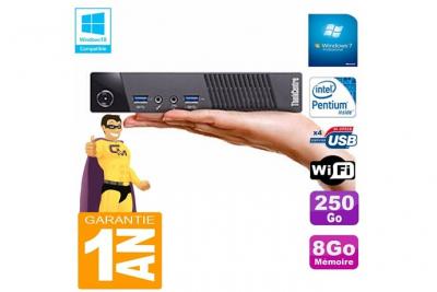 Ultra mini pc lenovo m73 usff tiny g3250t 8go disque 250go wifi w7 