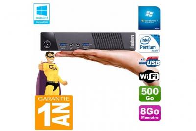 Ultra mini pc lenovo m73 usff tiny g3250t 8go disque 500go wifi w7 