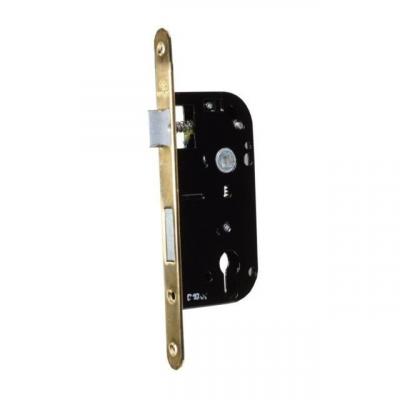 Serrure &agrave; encastrer avec cylindre Bricard bout rond noir axe 45 mm