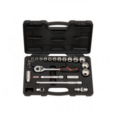 Coffret de douilles et accessoires 1/2 10 &agrave; 32 mm, 22 pi&egrave;ces