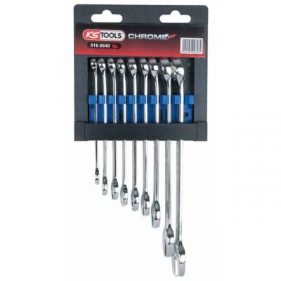 KS Tools Ensemble de cl&eacute;s mixtes 9 pcs CHROMEplus 8-19 mm Acier