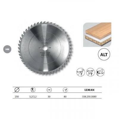 Lame circulaire carbure 250 mm 80 dents coupe panneaux