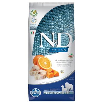 N&D Ocean Dog Codfish, Pumpkin and Orange Adult Medium & Maxi 12KG