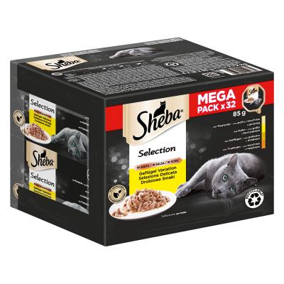 Lot mixte Sheba 32 x 85 g - S&eacute;lection &agrave; la volaille en sauce