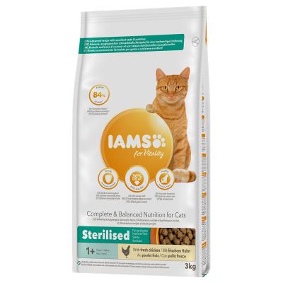 Iams for Vitality - Adult Sterilised Poulet pour Chat 2 x 3 kg