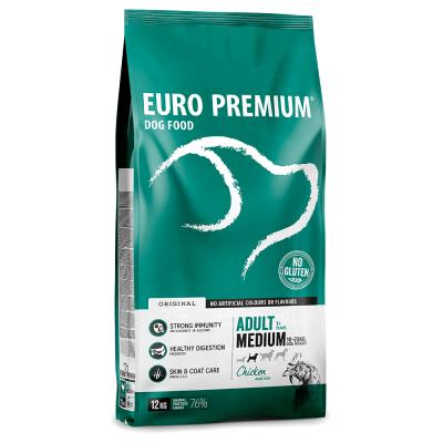 Euro Premium Adult Medium au poulet riz pour chien 2 x 12 kg