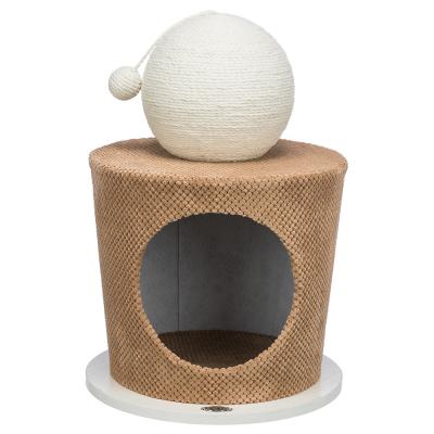 Grotte de dorloter avec Boule &agrave; gratter, Taupe, &oslash; 36 &times; 50 cm