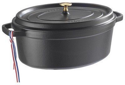 Cocotte ovale en fonte &eacute;maill&eacute;e 33cm noir mat - 1103325 1103325