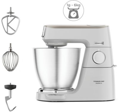 Robot p&acirc;tissier KENWOOD KVL65.009WH Titanium Chef Baker XL