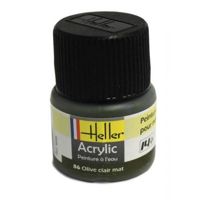 Peinture &agrave; maquette Heller Olive Clair Mat acrylique 12ml- - Peinture